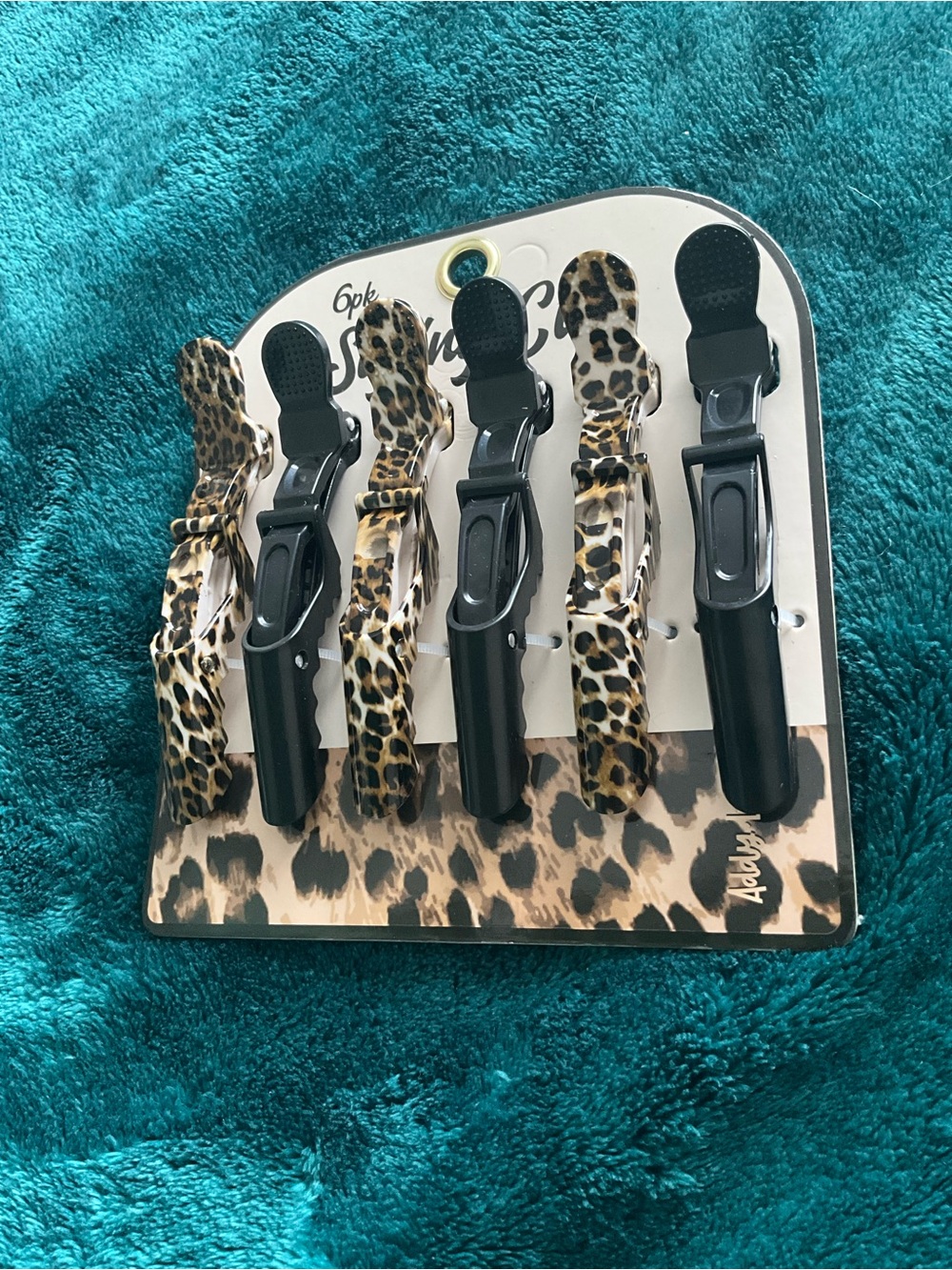 Leopard Print Hair Clips Set - Black & Leopard